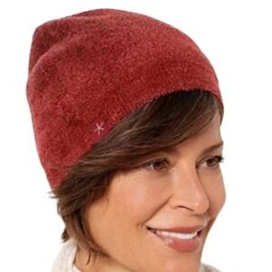 NWT‎ Barefoot Dreams CozyChic Lite Confetti Beanie Crimson Rosewood One Size